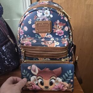 Disney Loungefly Bambi Floral Mini Backpack